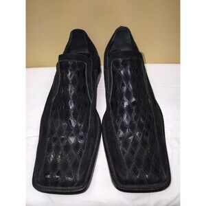 GUERRINO MARSILI  MEN  ITALIAN  SLIP ON BLACK LEATHER  SHOES SIZE  EURO 45